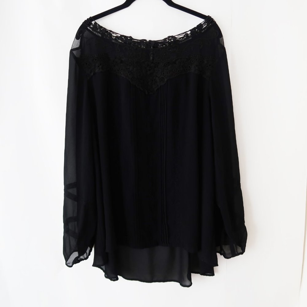 SOLD | Torrid | Pintuck Lace Trim Blouse - Picture 3 of 8